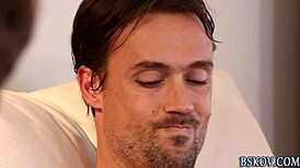 Pornstar devours teen's shaved pussy with hungry tongue and fingers close-up