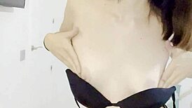 Oh yeah, this cute French milf loves to tease her big bisexual boobs!