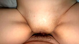 my wife's shaved pussy 220 days post virginity so pink closeup