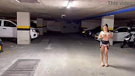 dude check out this colombiana taking huge cock deep in her juicy ass in public mall parking lot part 1