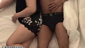 Shared Bed Turns Hot with Roommate's Big Ass Anal Doggystyle Pounding!