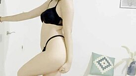 Oh yeah, this cute French milf loves to tease her big bisexual boobs!