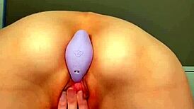 imagine her wet pussy quivering from solo toy orgasm with boob play and anal vibes in homemade bedroom bliss