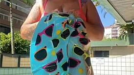 swollen pussy flashes bold on live as curvy redhead spreads wide for exhibitionist thrill