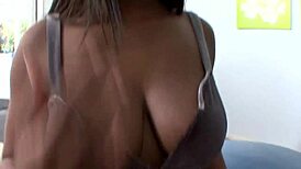 This hot ebony babe gets her sexy tits and wet pussy ripped into by monster black cock.