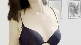 Oh yeah, this cute French milf loves to tease her big bisexual boobs!