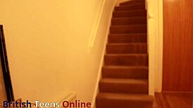 you sneak up on the sexy 18 year old blonde babysitter in stockings for hot creampie fun