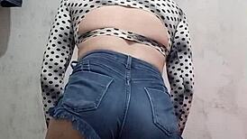 Latina Transsexual Crossdresser Twerks Short Shorts Ass Fetish Solo Tease