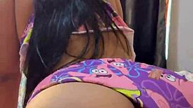 colombian housewife takes 30 min hard vaginal creampie twice on face close-up