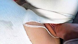 i lost the bet again... now camp friends fuck my tight oiled pussy and saggy tits closeup