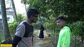 Husband's friend fucks Indian hijab wife on date