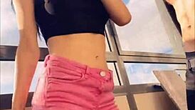 Hot Pornstar Sasha Rose Teases Juicy Ass Tits in Sexy Outdoor Striptease Dance