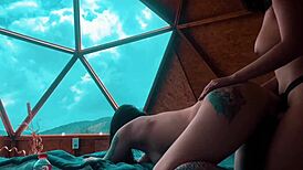 lesbian latinas rip clothes finger pussies with dildos tease in fishnets to music rhythm