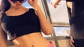 Hot Pornstar Sasha Rose Teases Juicy Ass Tits in Sexy Outdoor Striptease Dance