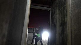 Skinny black club girl bound gagged choked on way home