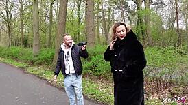 german curvy wife kathy chats deep while getting bus street casting fucked