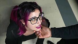 Slutty Chilean teen's fat ass wrecked anally in public lot threesome