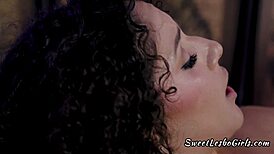 Natural busty brunette seduced by curly teen masseuse wet pussy lick lesbian fuck Liv Revamped Queenie Sateen