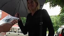 Milf Blonde in Sexy Stockings Fingers Deep Then Fucked to Facial Cumshot