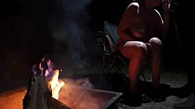 out in forest totally naked sucking fat cock with big tits bouncing 🌳🍆