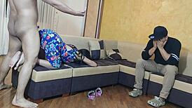 My beloved wife paid off my boss's debt by cheating right in front of me, moaning as he fucked her hard at our wedding.