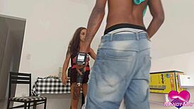 Bbc handyman barebacks petite milf's gaping asshole creampie