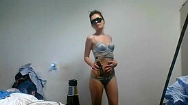 Intriguing close-up view of oral action on massive cock challenges her limits completely