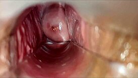 close-up homemade view captures raw vaginal orgasm contractions intimately