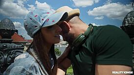 what happens when you bump into a hungarian pornstar maid with bubble butt for anal creampie?