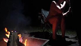 out in forest totally naked sucking fat cock with big tits bouncing 🌳🍆