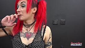 Kinky Petite Redhead Jackie Swallows Big Cock Cum
