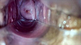 close-up homemade view captures raw vaginal orgasm contractions intimately