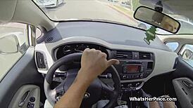 Short haired blonde cutie picked up for outdoor doggystyle fuck