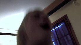 Lora Row's outdoor amateur pounding builds to explosive facial cumshot