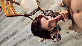 brazilian redhead pornstar farts dirty talk during monster anal creampie