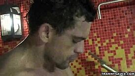 Tranny Nicole Marques Gulps Cock Then Takes Anal Pounding!