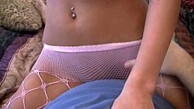 Jenny Welch Teases BF with Pantyhose Lap Dance Before He Rips Them for Petite Pussy Fuck