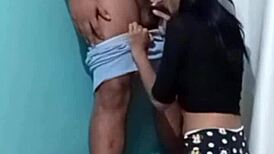 skinny 20-year-old schoolgirl gets fucked standing doggy style