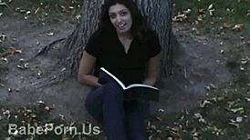 amateur cutie kneels teasing cock with soft lips tongue swirling slowly sensually