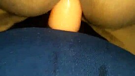 Amateur wife rides huge anal dildo toy deep into her tight ass