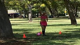 blondes strap on for intense lesbian pounding passion