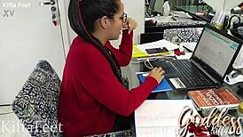 check out hot teacher gagging on feet worship deepthroat choke ep1