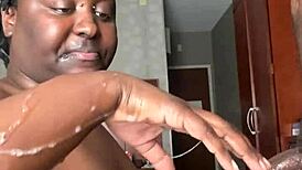 she gives sloppy deepthroat massage on big black cock