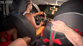 brazilian latina amateurs get wild interracial action in moving car