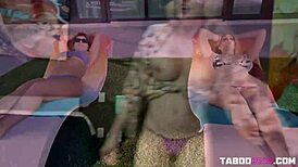 Chloe Cooper joins Cory Chase and Melanie Hicks for taboo family free use riding and deepthroat.