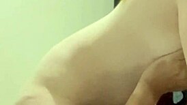 Amateur Brazilian couple's homemade sex ends in massive cumshot