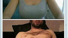 feels so good watching this cute teen brunette flash her tits and help jerk that cock on webcam