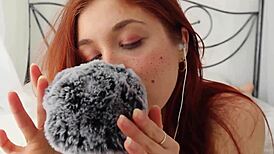 Redhead girlfriend whispers erotic asmr joi with english subs urging you to relax and cum