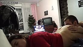 Amateur big tit stepsis begs for rough family doggystyle pounding