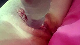 big pussy milf vibes swollen clit with fat dildo and massager till she squirts